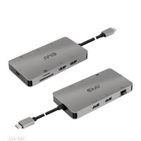 CLUB3D Type-C HUB 8-in-1 met 2x HDMI ( alt modus), 2x USB-A, RJ45, SD/Micro slot en USB Type-C oplaad mogelijkheid max. 100Watt( Ook geschikt voor Apple M1 en Thunderbolt 3) - thumbnail