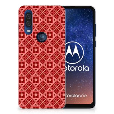 Motorola One Vision | TPU bumper | Batik Rood