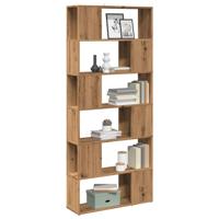 Boekenkast/kamerscherm 80x24x186 cm artisanaal eikenkleur