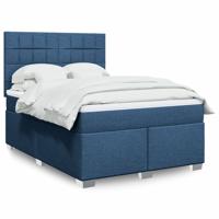 Boxspring met matras stof blauw 140x190 cm