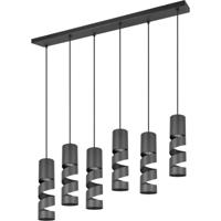 LED Hanglamp - Trion Meser - GU10 Fitting - 6-lichts - Rechthoek - IP20 - Mat Zwart - Metaal LED Hanglamp - Trion Meser - GU10 Fitting - 6-lichts - Rechthoek - IP20 - Mat Zwart - Metaal