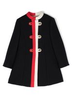 Gucci Kids duffle-coat rayé à capuche - Bleu - thumbnail