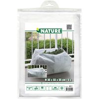 Nature plantenhoes - 3x stuks - balkonbak - 35 x 55 x 25 - wit - anti-vorst planten beschermhoes   -