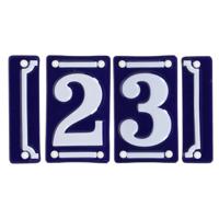 Best for Boots huisnummer 23 - met sierrand - Oudhollands - emaille - blauw/wit Best for Boots huisnummer 23 - met sierrand - Oudhollands - emaille - blauw/wit
