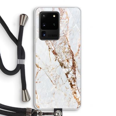 Goud marmer: Samsung Galaxy S20 Ultra Transparant Hoesje met koord