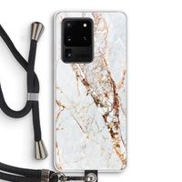 Goud marmer: Samsung Galaxy S20 Ultra Transparant Hoesje met koord