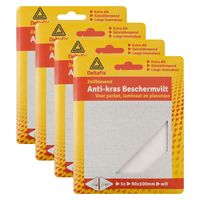 Anti-krasvilt - 4x knipvel - wit - 90 x 100 mm - rechthoek - zelfklevend - meubel beschermvilt