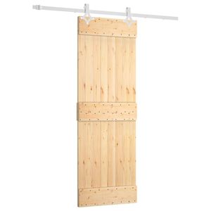 vidaXL Schuifdeur met beslag 70x210 cm massief grenenhout