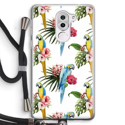 Kleurrijke papegaaien: Honor 6X Transparant Hoesje met koord