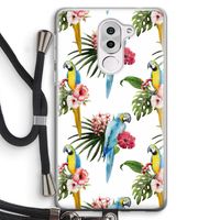 Kleurrijke papegaaien: Honor 6X Transparant Hoesje met koord