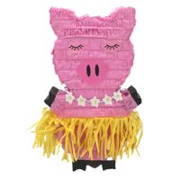 Pinata van papier - Varken/Biggetje thema - 42 x 26 cm - Feestartikelen verjaardag - Pinatas