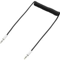 SpeaKa Professional SP-7870092 Jackplug Audio Aansluitkabel [1x Jackplug male 3,5 mm - 1x Jackplug male 3,5 mm] 1.00 m Zwart Spiraalkabel