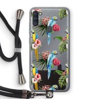 Kleurrijke papegaaien: Samsung Galaxy A11 Transparant Hoesje met koord Kleurrijke papegaaien: Samsung Galaxy A11 Transparant Hoesje met koord