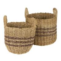 Mand (set Van 2) Banta - Hout - Naturel - Rotan