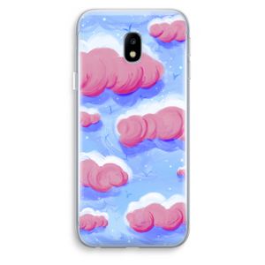 Roze wolken met vogels: Samsung Galaxy J3 (2017) Transparant Hoesje