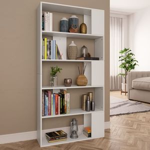 Boekenkast/kamerscherm 80x24x159 cm spaanplaat wit