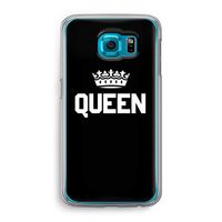 Queen zwart: Samsung Galaxy S6 Transparant Hoesje