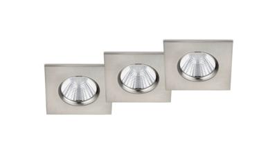 Trio Badkamer inbouwspotsZagros (3x) met led vierkant grijs - 650610307