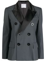 sacai blazer croisé à revers pointus - Vert