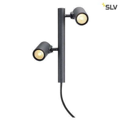 Buitenlamp staand HELIA Double Antraciet 16W 3000K verlengbaar