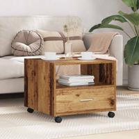 Salontafel with Drawer Oud hout 55 x 55 x 45 cm Bewerkt hout