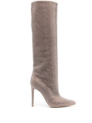Paris Texas bottes Holly 105 mm à ornements en cristal - Tons neutres