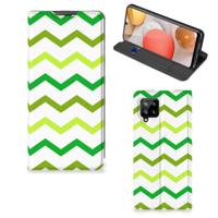 Samsung Galaxy A42 | Hoesje met Magneet | Zigzag Groen