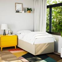 Bedframe zonder matras 90x190 cm stof crèmekleurig