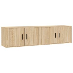 The Living Store Tv-wandmeubel - Sonoma eiken - 80 x 34.5 x 40cm - Duurzaam hout - 2x Tv-kast