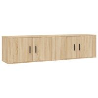 The Living Store Tv-wandmeubel - Sonoma eiken - 80 x 34.5 x 40cm - Duurzaam hout - 2x Tv-kast - thumbnail
