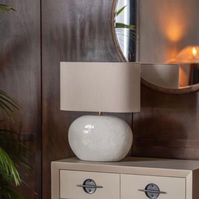 Dutchbone Tablelamp 'Hailey' Linnen en keramiek, 50cm