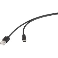Renkforce RF-6830422 USB-kabel USB 2.0 USB-A stekker, USB-C stekker 2.00 m Zwart