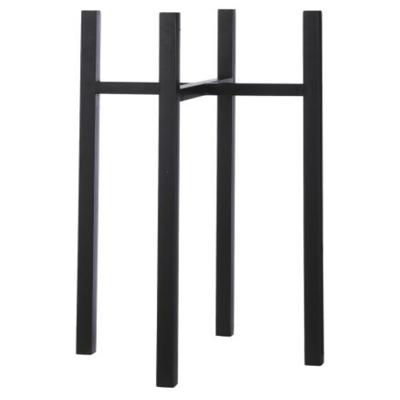 Mica Decorations - bloempot plantenpot standaard / verhoger - zwart - B38 x H70 cm - metaal