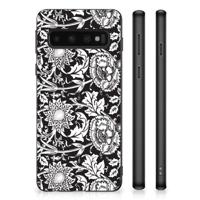 Samsung Galaxy S10 Skin Case Black Flowers