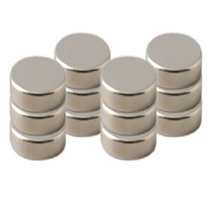 36x Ronde koelkast/whiteboard magneten 8 mm zilver   -