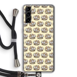 Slapende poes: Samsung Galaxy S21 Plus Transparant Hoesje met koord
