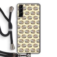 Slapende poes: Samsung Galaxy S21 Plus Transparant Hoesje met koord