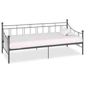 Bedbankframe metaal grijs 90x200 cm