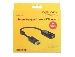 Delock 62609 DisplayPort-kabel DisplayPort / HDMI Adapterkabel DisplayPort-stekker, HDMI-A-bus 0.20 m Zwart Vergulde steekcontacten