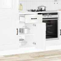 Keuken onderkast Kalmar bewerkt hout hoogglans wit