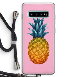 Grote ananas: Samsung Galaxy S10 Plus Transparant Hoesje met koord