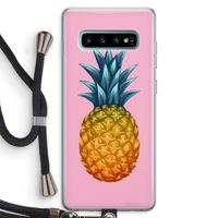 Grote ananas: Samsung Galaxy S10 Plus Transparant Hoesje met koord