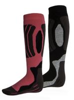 Rucanor Svindal skisokken 2-pack unisex zwart/roze maat 43-46