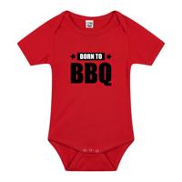 Born to BBQ tekst - Baby rompertje - rood - jongens en meisjes - Kraamcadeau - barbecue liefhebber