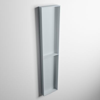MONDIAZ EASY Nis 89,5x29,5cm in solid surface kleur Clay | Clay. 2 vakken geschikt voor in- of opbouw