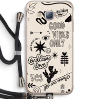 Good vibes: Samsung Galaxy J3 (2016) Transparant Hoesje met koord