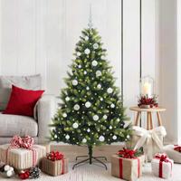 Kunstkerstboom met scharnier 150 LEDs Groen 150 cm PVC en PE
