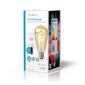 Nedis SmartLife LED Filamentlamp | Wi-Fi | E27 | 360 lm | 4.9 W | 1 stuks - WIFILRT10ST64 WIFILRT10ST64