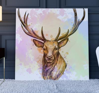 Canvas schilderij herten Verf splash hert