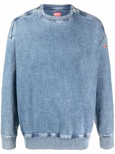 Diesel sweat en jean D-Krib à effet délavé - Bleu